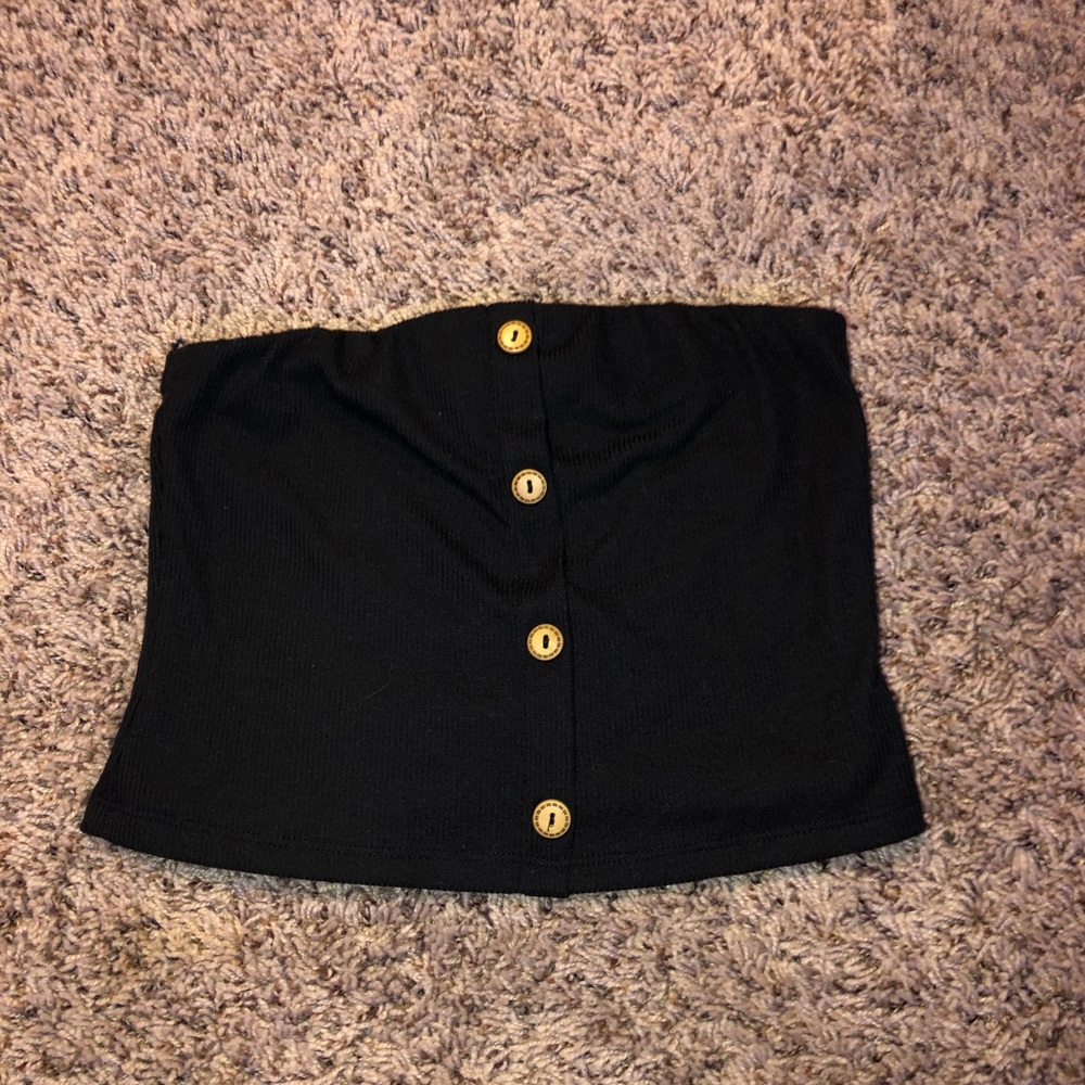 Strapless Black Crop Top